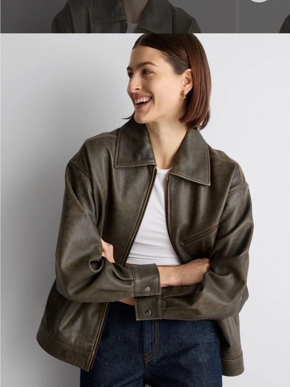 Women's Quince 100% Leather Bomber Jacket
